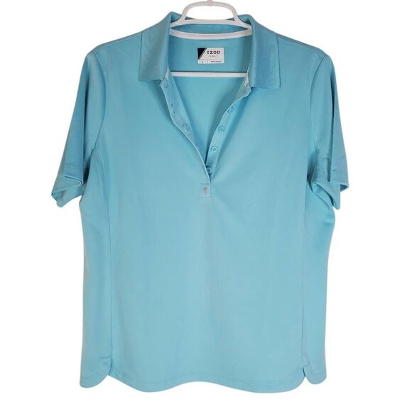 IZOD Golf Gulf Stream Short Sleeve Performance Polo Shirt Blue Large - Picture 12 of 12